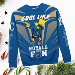 Cute Cool Like Kansas City Royals Fan Bart Simpson Dab Ugly Christmas Sweater image Cute Cool Like Kansas City Royals Fan Bart Simpson Dab Ugly Christmas Sweater Product Photo 3