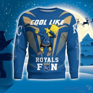 Cute Cool Like Kansas City Royals Fan Bart Simpson Dab Ugly Christmas Sweater Product Photo 1