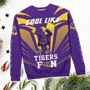 Cute Cool Like LSU Tigers Fan Bart Simpson Dab Ugly Christmas Sweater Product Photo 3