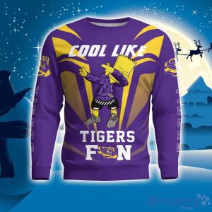 Cute Cool Like LSU Tigers Fan Bart Simpson Dab Ugly Christmas Sweater Product Photo 1