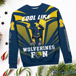 Cute Cool Like Michigan Wolverines Fan Bart Simpson Dab Ugly Christmas Sweater image Cute Cool Like Michigan Wolverines Fan Bart Simpson Dab Ugly Christmas Sweater Product Photo 3