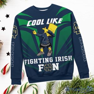 Cute Cool Like Notre Dame Fighting Irish Fan Bart Simpson Dab Ugly Christmas Sweater Product Photo 3