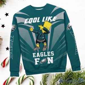 Cute Cool Like Philadelphia Eagles Fan Bart Simpson Dab Ugly Christmas Sweater Product Photo 3