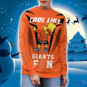 Cute Cool Like San Francisco Giants Fan Bart Simpson Dab Ugly Christmas Sweater Product Photo 2