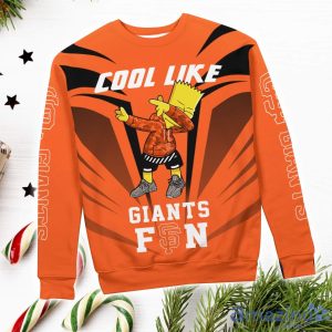 Cute Cool Like San Francisco Giants Fan Bart Simpson Dab Ugly Christmas Sweater Product Photo 3