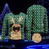 Cute Dog With Reindeer Hord Ugly Christmas Sweater Style Gift For Men And Women