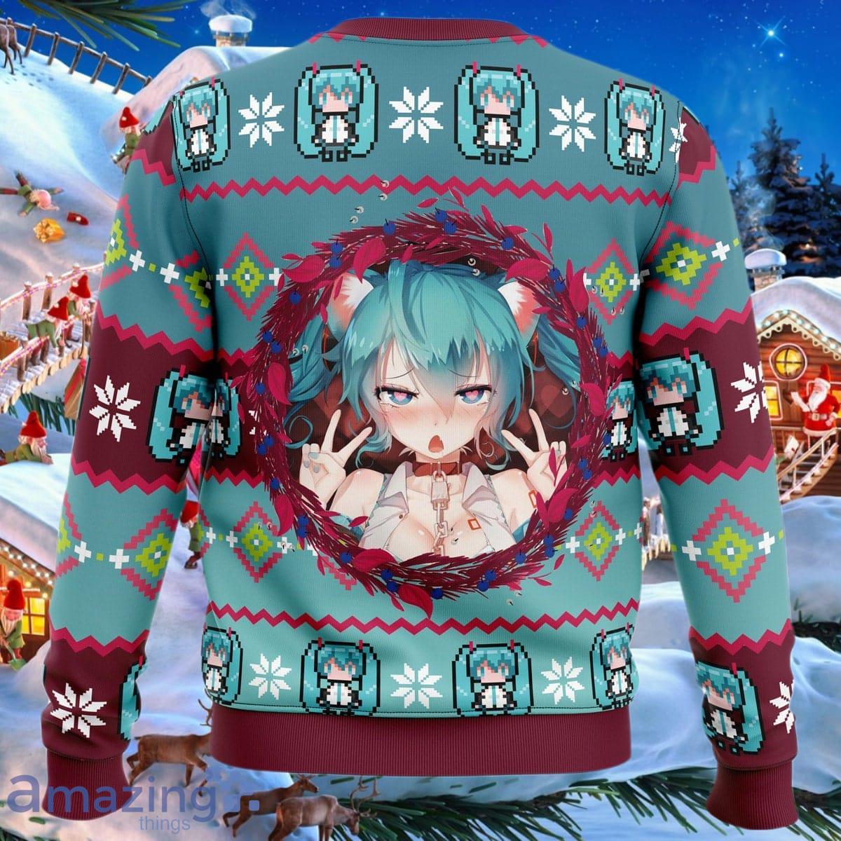 Cute Xmas Ugly Sweater AH Miku Ugly Christmas Sweater Best Gift For Men And Women image Cute Xmas Ugly Sweater AH Miku Ugly Christmas Sweater Best Gift For Men And Women Product Photo 2
