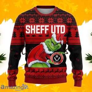 Sheff UTD Grinch Ugly Christmas Sweater Custom Number & Name Product Photo 2