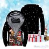 Dachshund Dog Merry Christmas Fleece Zip Hoodie