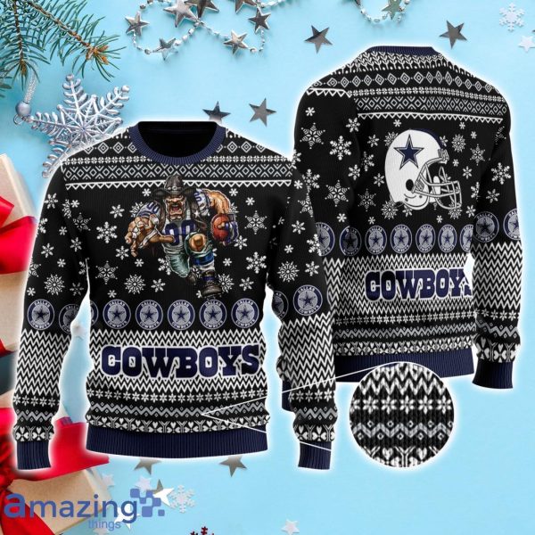 Dallas Cowboys NFL Woolen 3D Ugly Christmas Sweater Custom Number