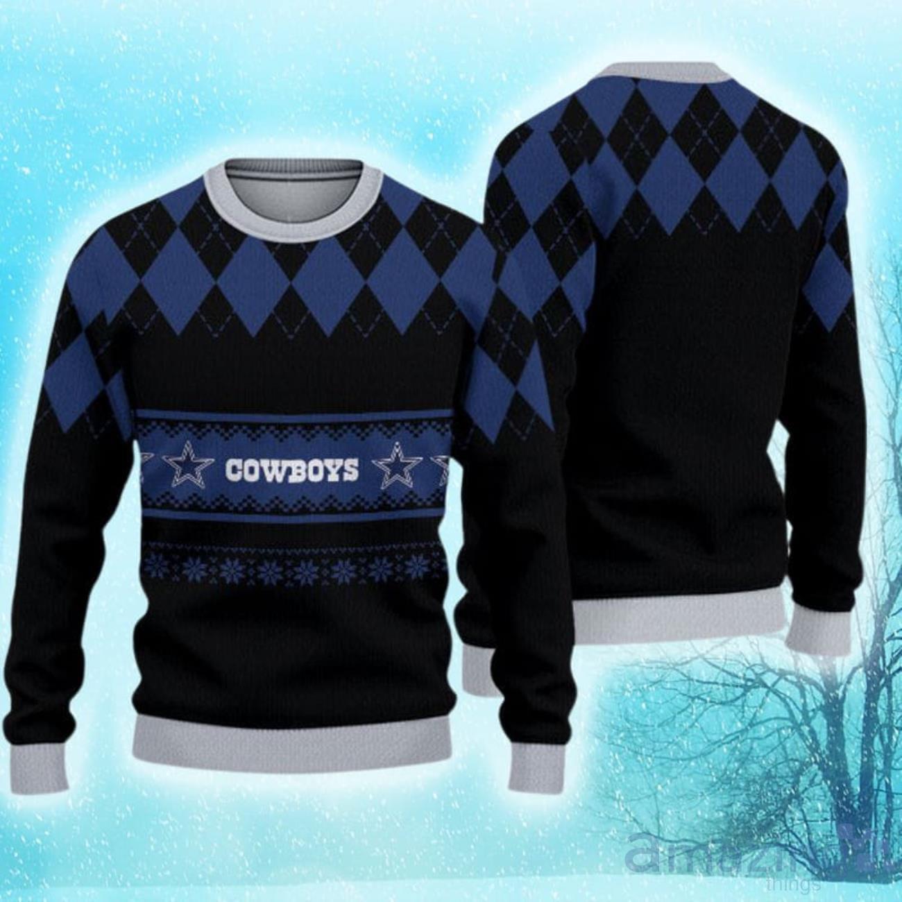 Dallas Cowboys Christmas Caro Pattern Limited Edition Ugly Sweater image Dallas Cowboys Christmas Caro Pattern Limited Edition Ugly Sweater Product Photo 1