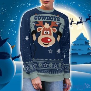 Dallas Cowboys Cute Reindeer Ugly Christmas Sweater Christmas Party Gift image Dallas Cowboys Cute Reindeer Ugly Christmas Sweater Christmas Party Gift Product Photo 2