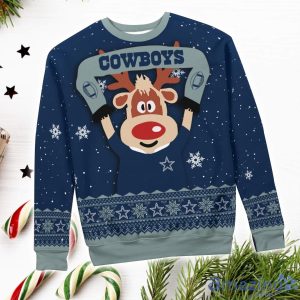 Dallas Cowboys Cute Reindeer Ugly Christmas Sweater Christmas Party Gift image Dallas Cowboys Cute Reindeer Ugly Christmas Sweater Christmas Party Gift Product Photo 3