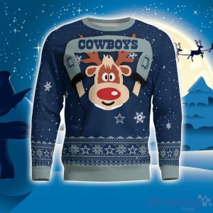 Dallas Cowboys Cute Reindeer Ugly Christmas Sweater Christmas Party Gift Product Photo 1