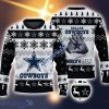 Dallas Cowboys Fans Logo Snowflake Pattern Ugly Christmas Sweater Black