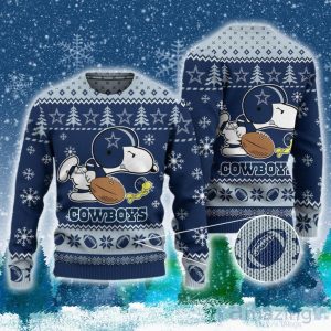 Dallas Cowboys Snoopy Ugly Christmas Sweater NFL Product Photo 1