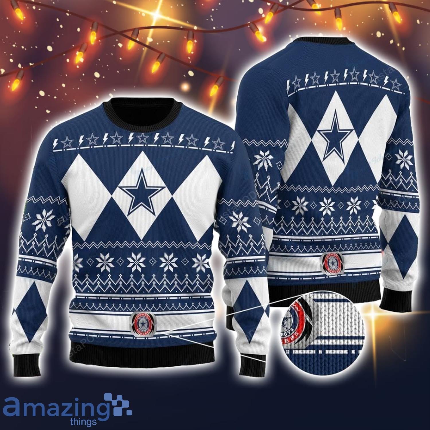 NFL Dallas Cowboys Christmas 3D Polar Knitted Sweater For Fans