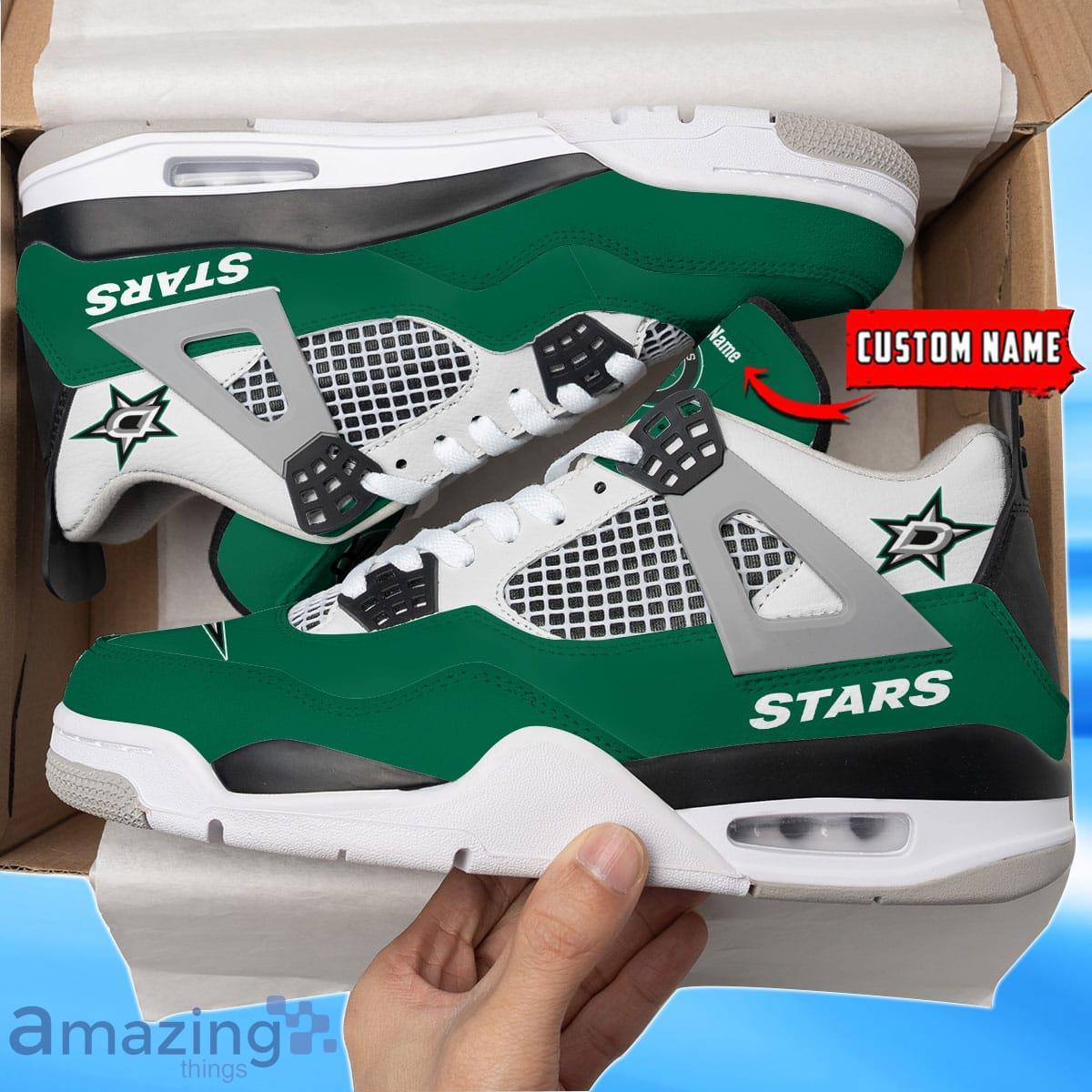 Dallas Stars Custom Name Air Jordan 4 Shoes Impressive Gift For Men Women image Dallas Stars Custom Name Air Jordan 4 Shoes Impressive Gift For Men Women Product Photo 1
