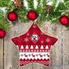 Davidson Wildcats Ceramic Ornament Christmas Pixel Art Tartan Background