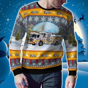 Davie, Broward County, Florida, Davie Fire Rescue Department Christmas Ugly Sweater Holiday Sweater Gift Product Photo 2