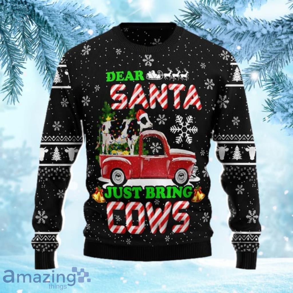 Deer Santa Ugly Christmas Sweater Gift Knitting Sweater image Deer Santa Ugly Christmas Sweater Gift Knitting Sweater Product Photo 1