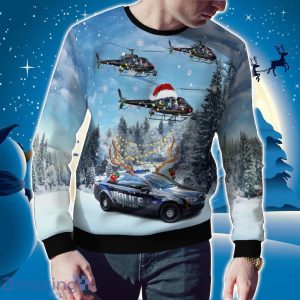 DeKalb County Police Department Eurocopter AS 350 BS A-Star Helicopter & Car Christmas AOP Ugly Sweater Holiday Sweater Gift Product Photo 2