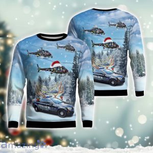DeKalb County Police Department Eurocopter AS 350 BS A-Star Helicopter & Car Christmas AOP Ugly Sweater Holiday Sweater Gift Product Photo 1