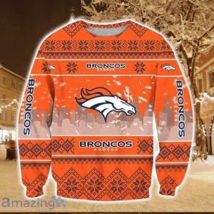 Denver Broncos City Pattern Ugly Christmas Sweater Amazing Christmas Gift Product Photo 1