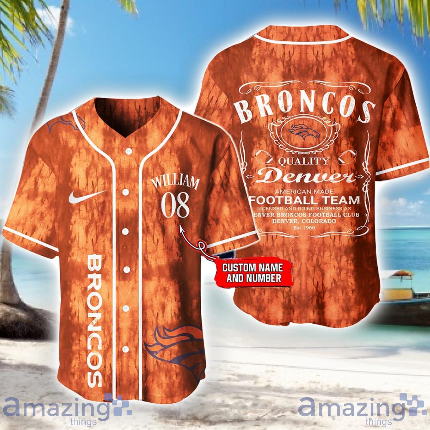 Denver Broncos NFL Custom Name Baseball Jersey Shirt Gift For Men