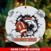 Denver Broncos Rugby Ball Logo 3D Christmas Ornament