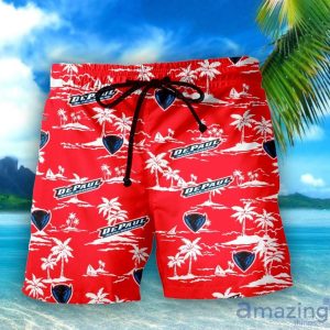 DePaul Blue Demons 3D Tropical Pattern Coconut Tree Hawaiian Shirt And Shorts Product Photo 2