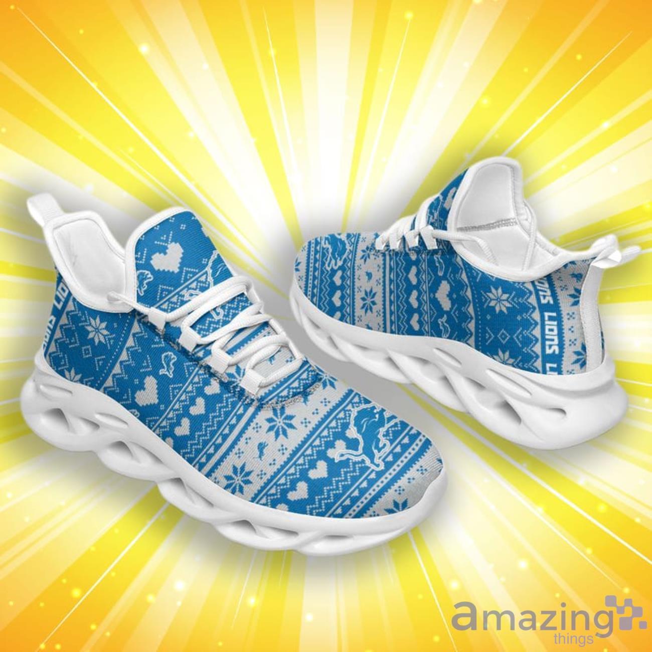 Detroit Lions Christmas Patterns Max Soul Shoes image Detroit Lions Christmas Patterns Max Soul Shoes Product Photo 3