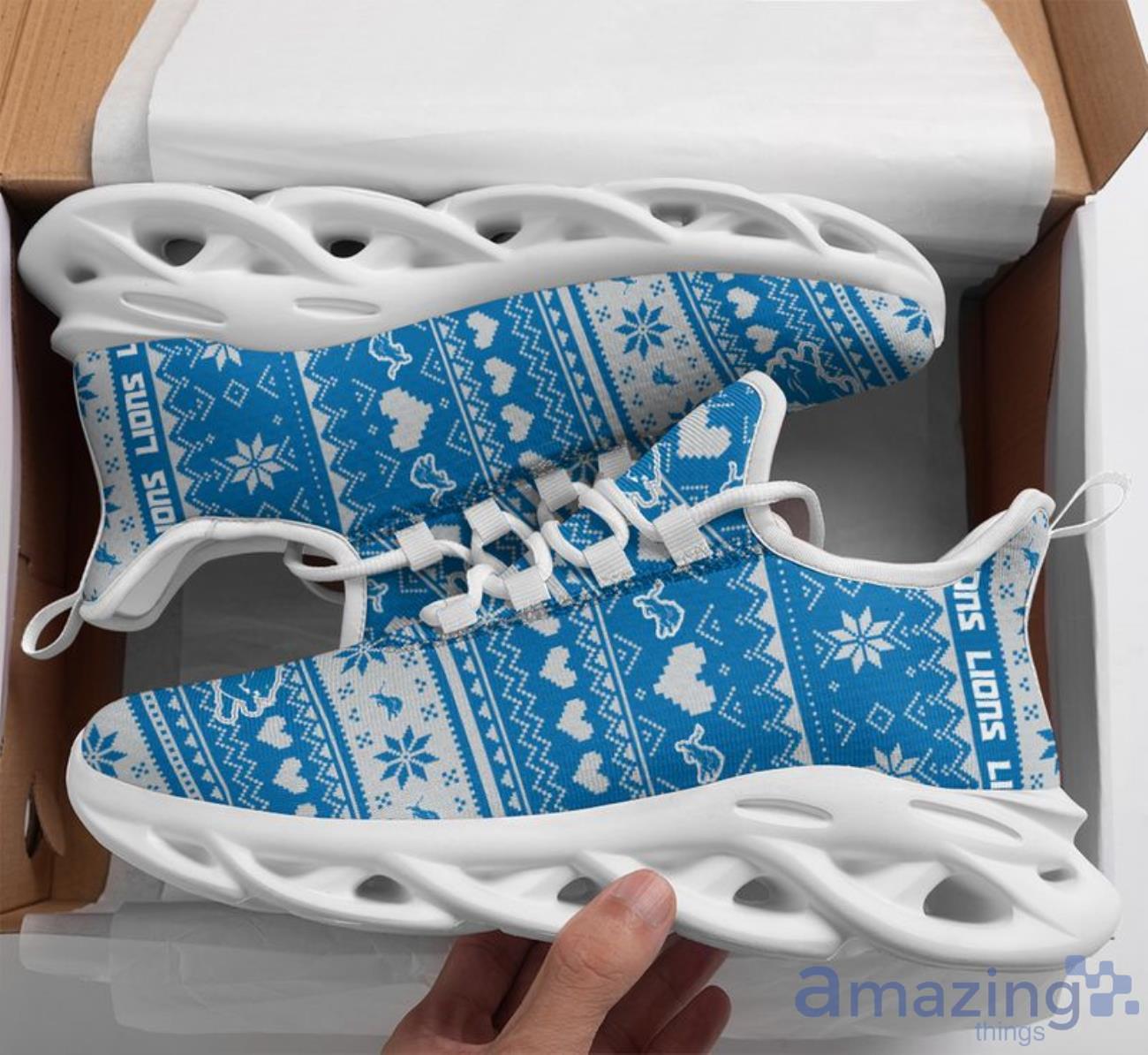 Detroit Lions Christmas Patterns Max Soul Shoes image Detroit Lions Christmas Patterns Max Soul Shoes Product Photo 1