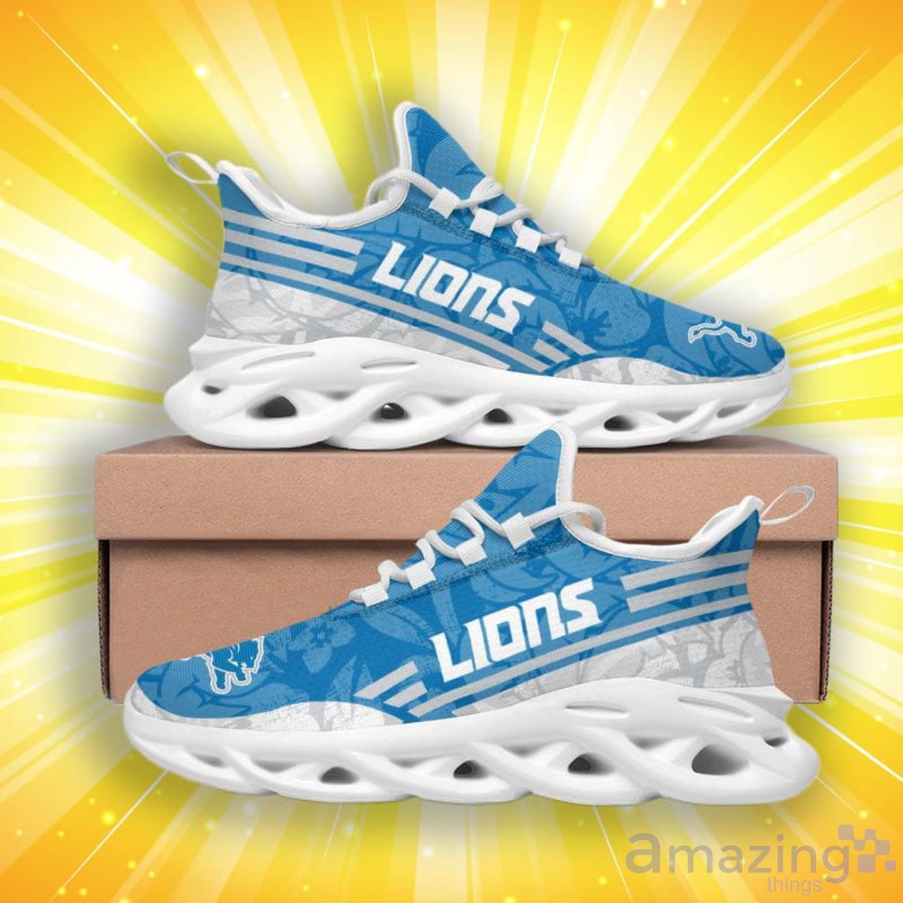 Detroit Lions Tropical Flowers Max Soul Shoes image Detroit Lions Tropical Flowers Max Soul Shoes Product Photo 2