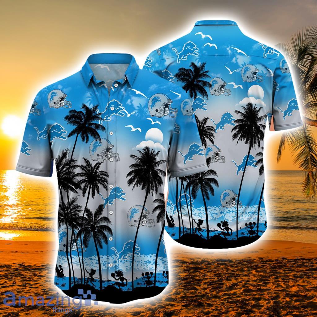 Detroit Lions Hawaii Shirt Tropical Pattern Coconut Tree