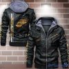 Detroit Red Wings Striped Style Leather Jacket For Fans