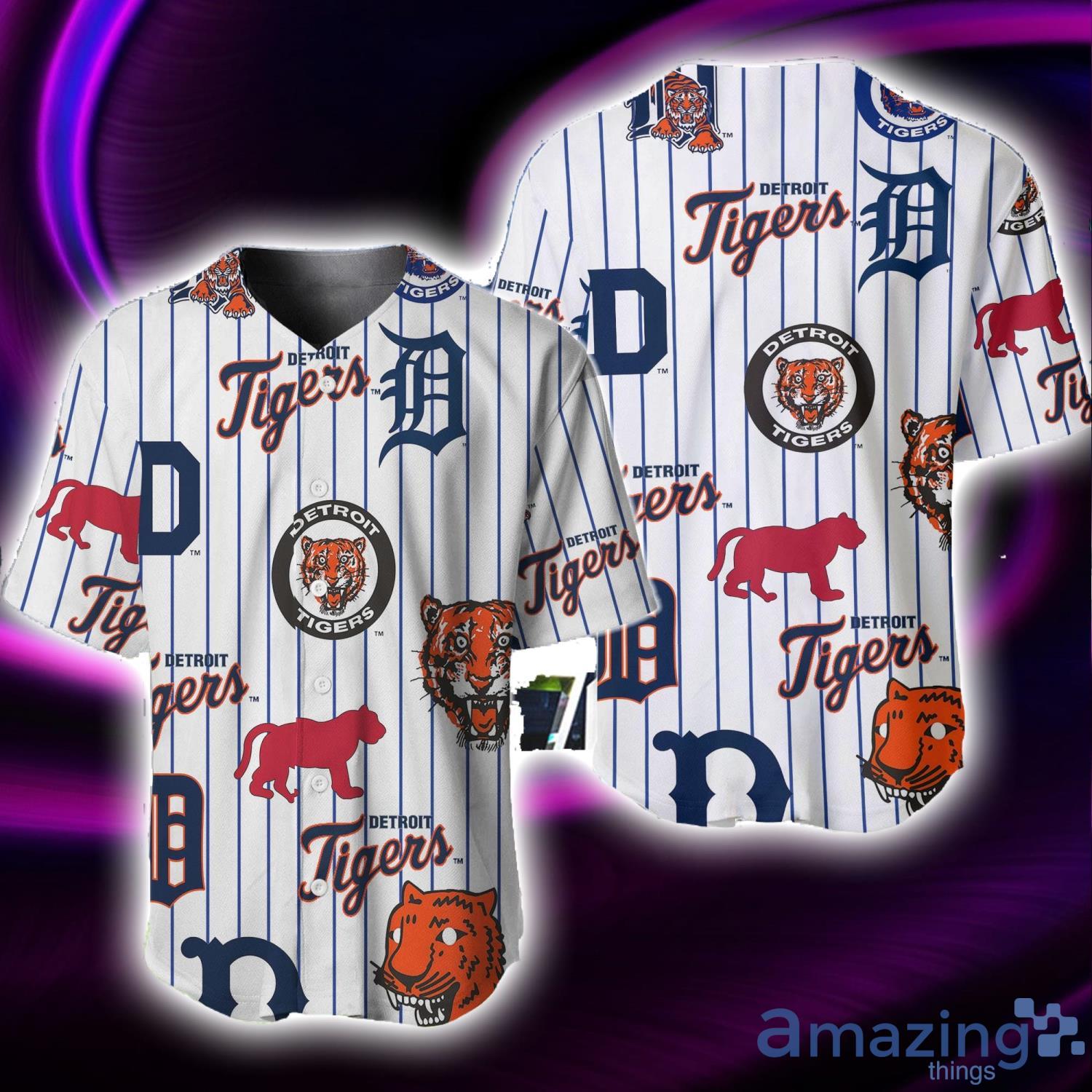 MLB Detroit Tigers Men's Button-Down Jersey - S
