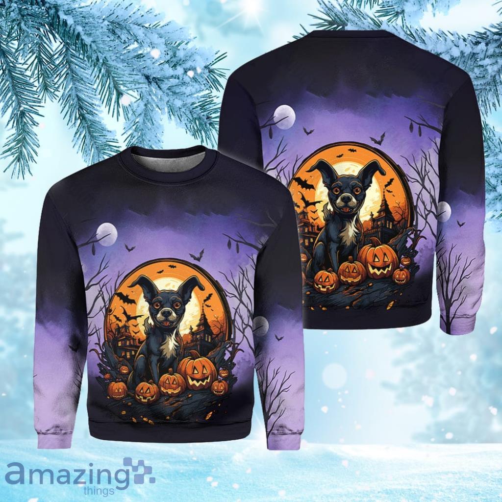 Dog Night Halloween Christmas Ugly Sweater 3D Gift Halloween image Dog Night Halloween Christmas Ugly Sweater 3D Gift Halloween Product Photo 1