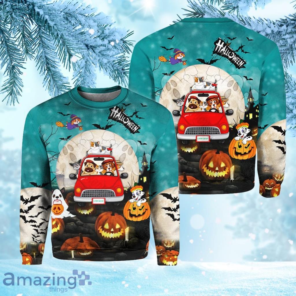 Dogs Pumpkin Halloween Christmas Ugly Sweater 3D Gift Halloween image Dogs Pumpkin Halloween Christmas Ugly Sweater 3D Gift Halloween Product Photo 1