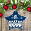 Drake Bulldogs Ceramic Ornament Christmas Pixel Art Tartan Background
