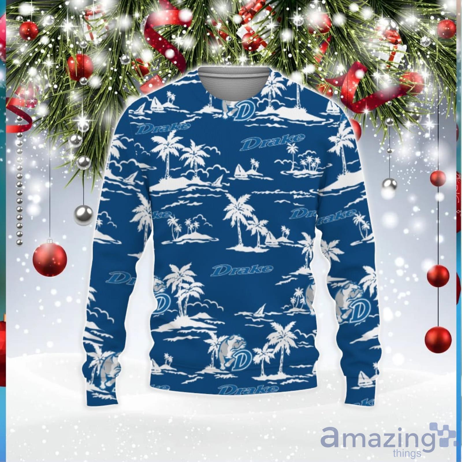 Drake Bulldogs Hawaiian Aloha Hawaii Beach 3D Sweater Unisex Christmas Gift image Drake Bulldogs Hawaiian Aloha Hawaii Beach 3D Sweater Unisex Christmas Gift Product Photo 1