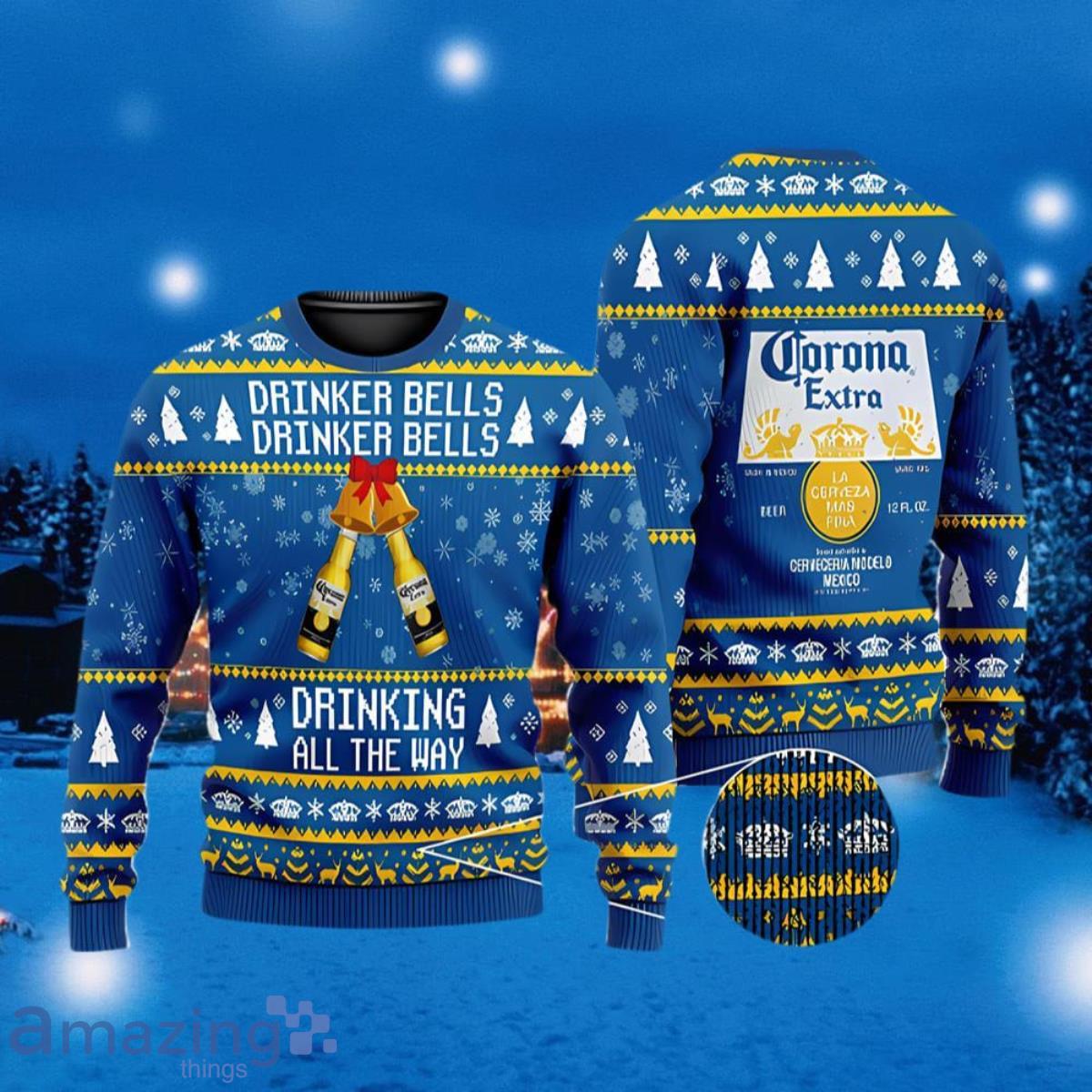 Drinker Bells Corona Extra Beer 3D All Over Printed Ugly Christmas Sweater Best Gift For Loved Ones image Drinker Bells Corona Extra Beer 3D All Over Printed Ugly Christmas Sweater Best Gift For Loved Ones Product Photo 1