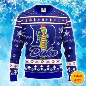 Duke Blue Devils Funny Grinch Christmas Ugly Sweater Product Photo 1