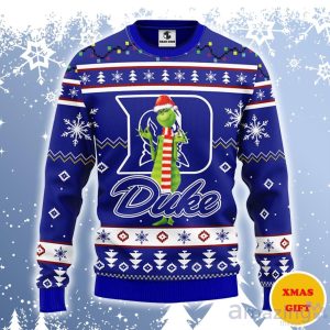 Duke Blue Devils Funny Grinch Ugly Sweater Gift For Christmas - Duke Blue Devils Funny Grinch Christmas Ugly Sweater_1