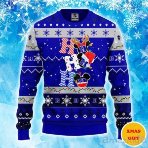 Duke Blue Devils Hohoho Mickey Christmas Ugly Sweater Product Photo 1