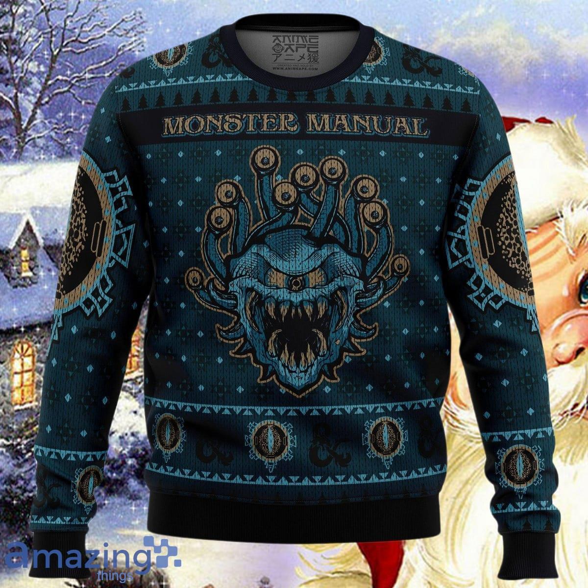 Dungeons And Dragons Monster Manual Ugly Christmas Sweater Impressive Gift For Men And Women image Dungeons And Dragons Monster Manual Ugly Christmas Sweater Impressive Gift For Men And Women Product Photo 1