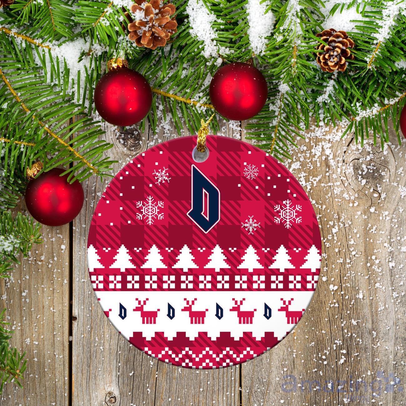 Duquesne Dukes Ceramic Ornament Christmas Pixel Art Tartan Background image Duquesne Dukes Ceramic Ornament Christmas Pixel Art Tartan Background Product Photo 2