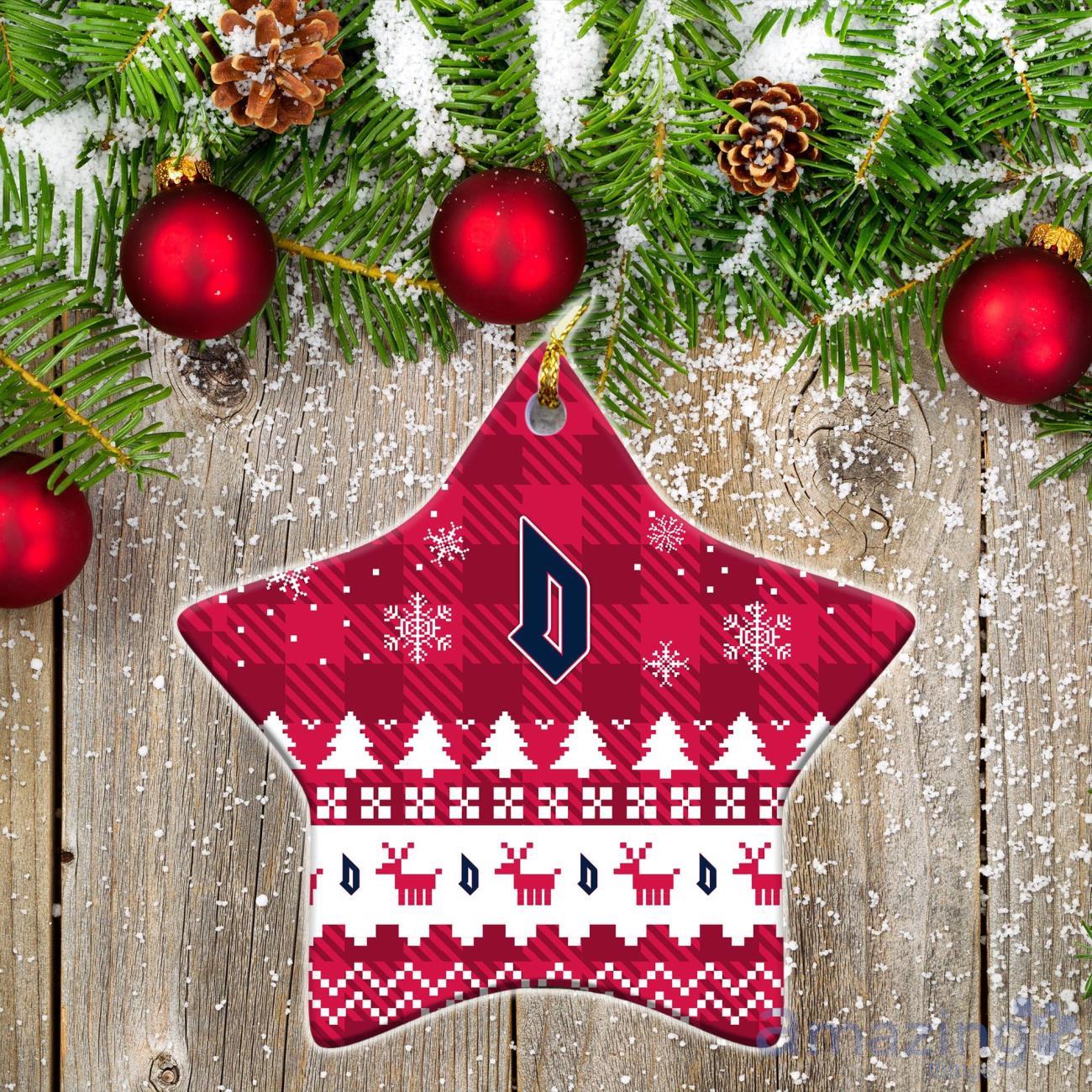 Duquesne Dukes Ceramic Ornament Christmas Pixel Art Tartan Background image Duquesne Dukes Ceramic Ornament Christmas Pixel Art Tartan Background Product Photo 1