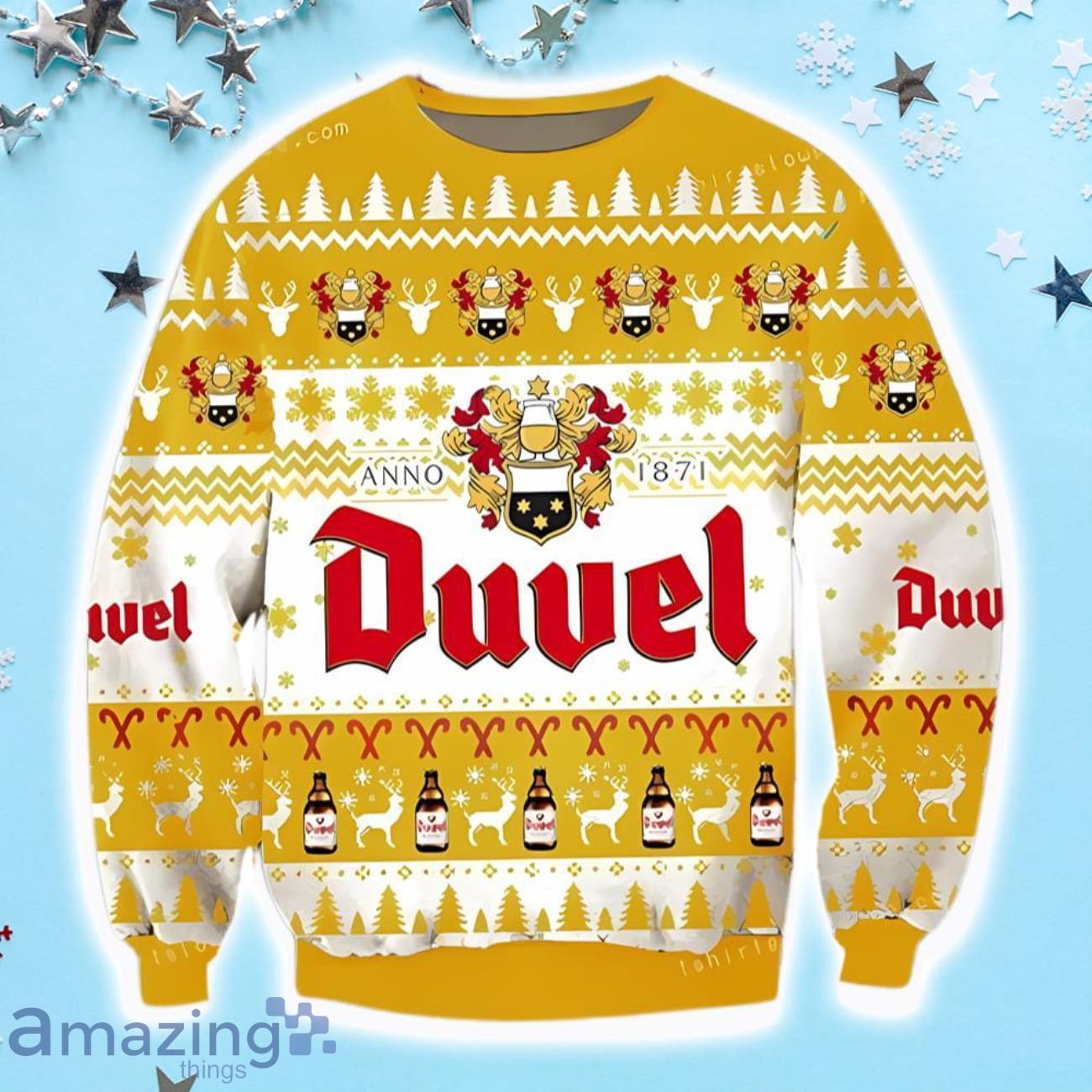 Duvel Beer Anno1871 Ugly Christmas Sweater image Duvel Beer Anno1871 Ugly Christmas Sweater Product Photo 1