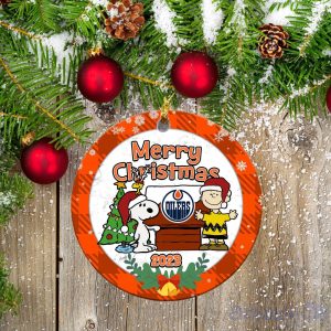 Edmonton Oilers Ceramic Ornament Snoopy Christmas Special Gift Product Photo 1